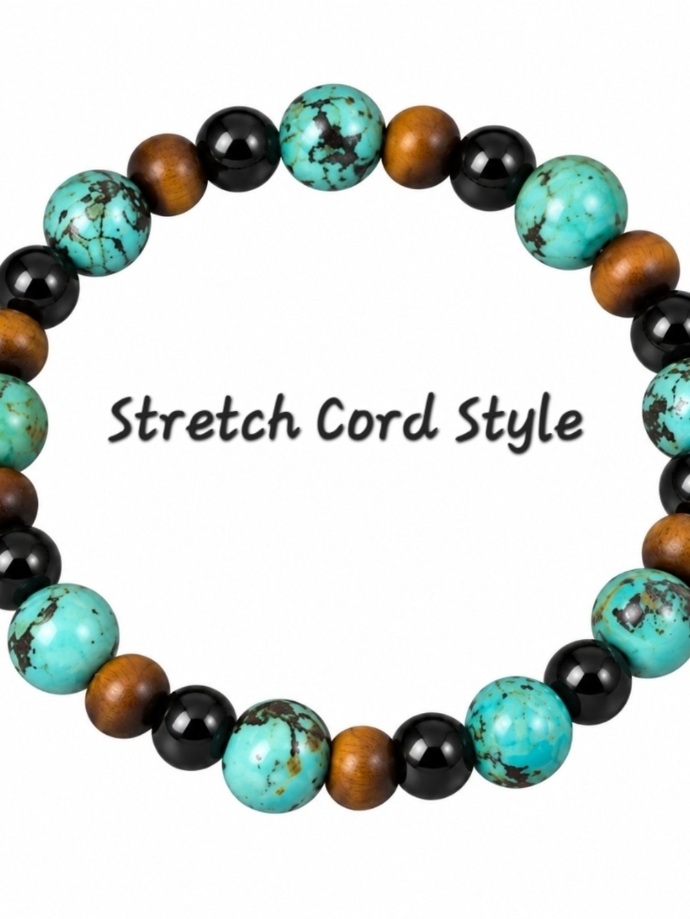 Ho'omalu Bracelet- 6mm Obsidian, 6.5mm AfricanTurquoiseJasper, 4.5mm TigersEye